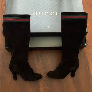 Brown Suede Gucci boots